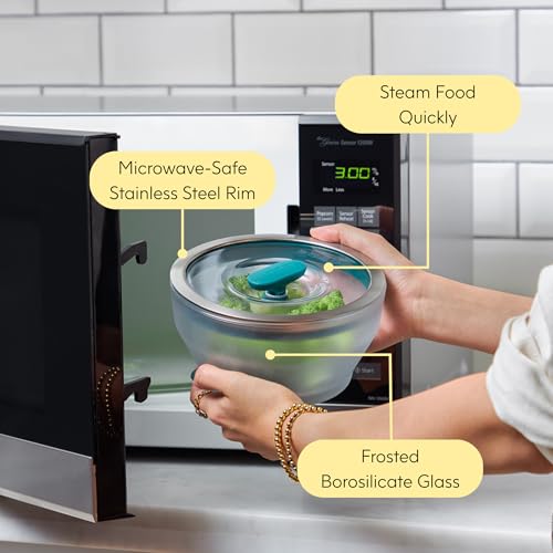 Anyday Kale 4-Piece Microwave Cookware Set with Frosted Glass Lids