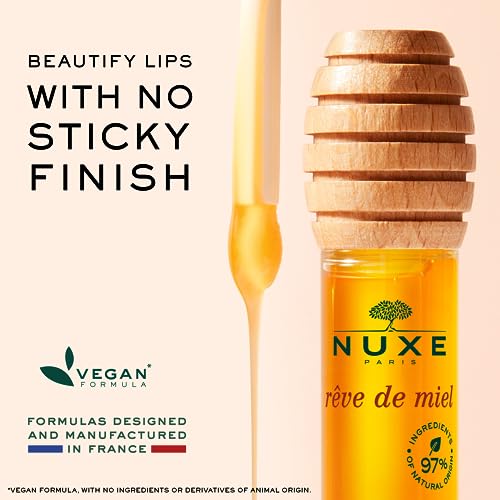 Nuxe Huile Prodigieuse Dry Oil (1.6 Fl Oz) & R?ve de Miel Honey Lip Gloss (0.33 Fl Oz), French Skincare Duo for Nourished Face, Body, Hair & Lips