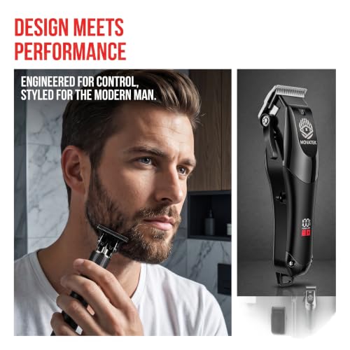 Cordless Hair Clippers for Men with LED Display, Trimmer Set, Professional & Home Use