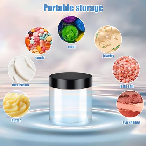 40 Pack 4 Oz Leak-Proof Plastic Travel Containers with Lids - Clear Cosmetic Jars