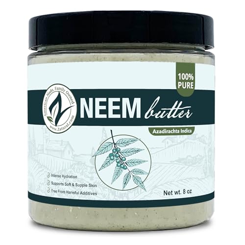 Zatural Neem Butter 4 Pack - Coconut Oil, Neem Oil and Leaf, Marula Oil, Kokum, Rosemary, For Sensitive Skin, Itchy Skin, 8 oz (4-Pack)