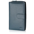 Mou Meraki Big Fat RFID Blocking Leather Organizer Checkbook Wallet for Women – Teal Blue Clutch
