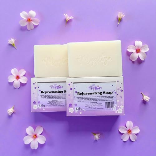 Rejuvenating Bar Soap for Face & Body ? Moisturizing Cleanser with Coconut Oil, Glycerin, Papaya Extract, Niacinamide, Citric Acid & Collagen Peptide ? 2 Pack 135g Each