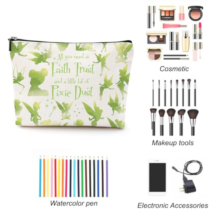 LONGXIN Bell Cosmetic Make up Bag Fairytale Fans Gift Bell Merchandise Makeup Zipper Pouch Bag