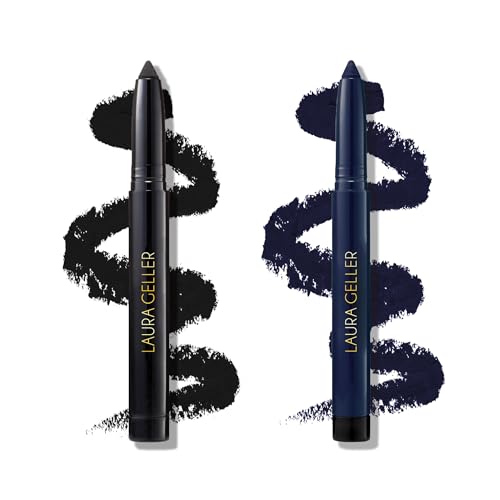 LAURA GELLER NEW YORK Kajal Longwear Kohl Eyeliner Pencil Duo, Midnight Blue + Deep Black