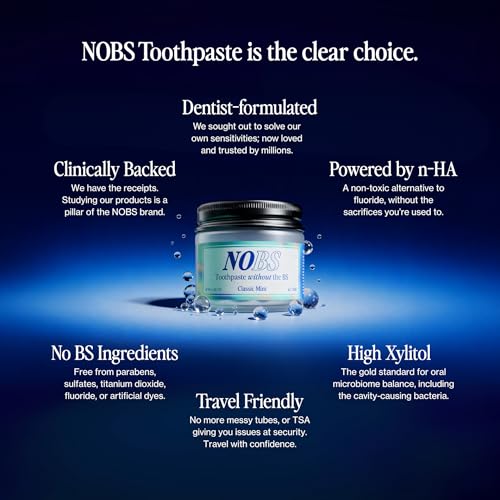 NOBS No Bad Stuff Toothpaste Tablets 62 Count Pack | Fluoride-Free Eco-Friendly Oral Care