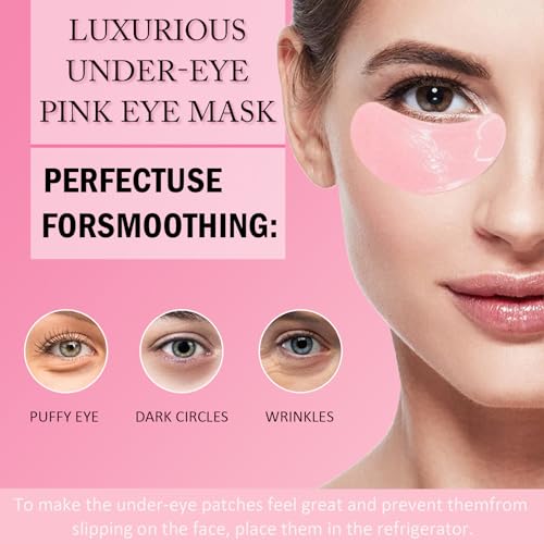 Sulily 30 Pairs Lip Mask & Under Eye Patches, Pink Collagen Hydrogel Eye Patch, Eye Mask Pink Pads, Bulk Gifts, Party Favors, Small Gifts, Gifts for Women, Birthday Gifts for Women, Mothers Day Gifts