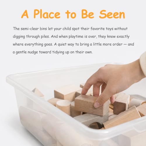 3-in-1 Montessori Toy Organizer with Bookshelf and 9 Clear Bins - Variation 59W
