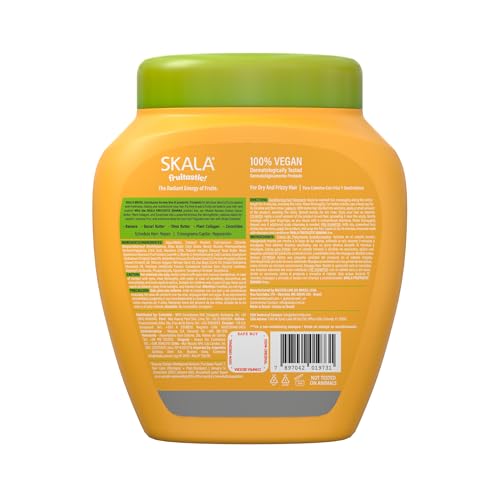 SKALA Banana 2-in-1 Hair Treatment & Leave-In Conditioner Pack of 2 - 35.2 oz Vegan Deep Hydrating Mask for Frizz Control