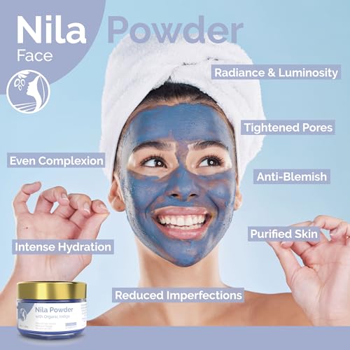 Fatima's Garden Pure Nila Indigo Powder 50g - Natural Moroccan Face & Hair Care Powder for Exfoliating and Moisturizing