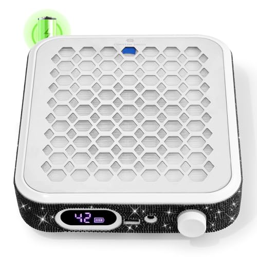 Rechargeable Nail Dust Collector - Black, Professional & Portable by CHRISTINE SHELLY