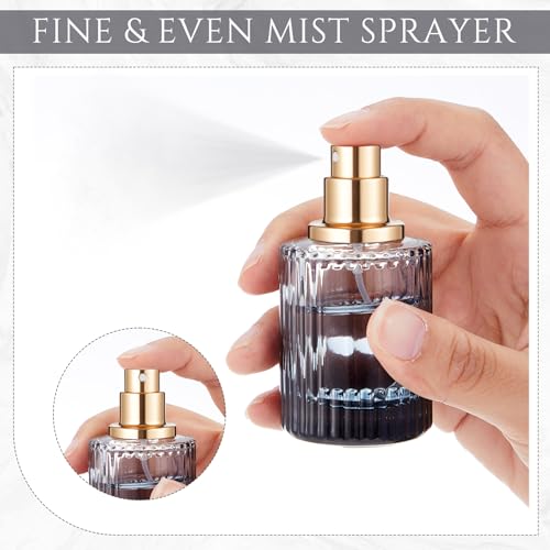 Refillable Perfume Bottles Set - 12 Black 30ml Spray Travel Containers