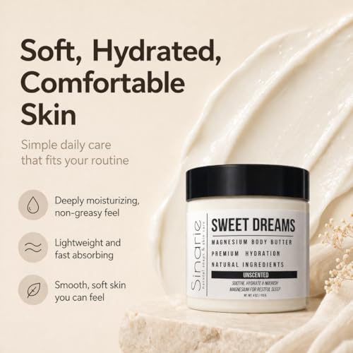 Magnesium Body Butter with Mango & Coconut Oil - 4 oz - Deep Moisturizer, Natural Ingredients