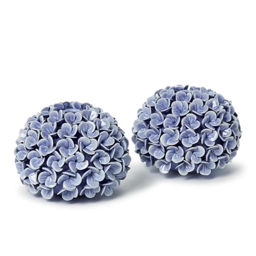 Hydrangea Bud Vase Set - Decorative Ceramic Flower Holders and Candle Holders