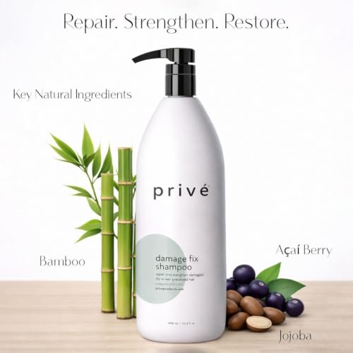 Prive Damage Fix Hair Shampoo 10 oz Sulfate-Free Repair for Damaged, Dry & Color-Treated Hair