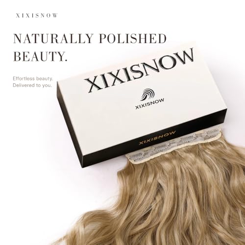 24 Inch Wavy Clip-In Hair Extensions - Honey Blonde Highlights, Left & Right Face-Framing Design