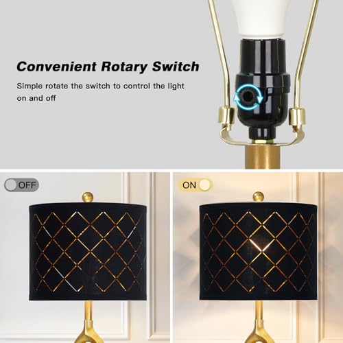 Black & Gold 65-Inch Modern Sculptural Floor Lamp with 3 Color Temperatures