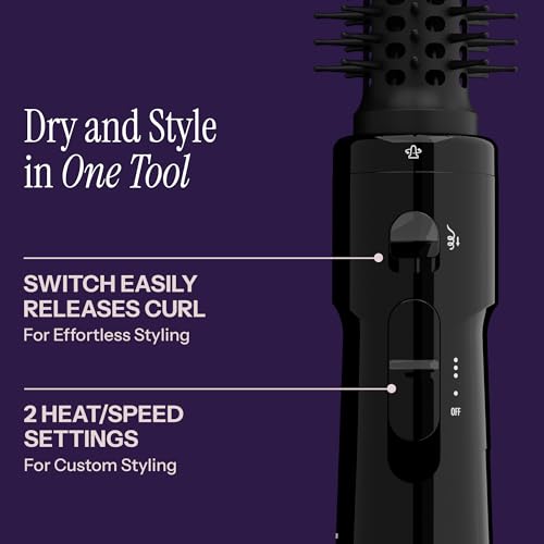 Hot Tools Pro 1-Inch Hot Air Styling Brush - Black, Curl & Touch Up Tool