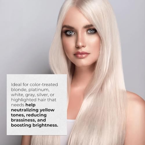 RUSK Deepshine PlatinumX Purple Shampoo 33.8 Oz with Citrus & Honey - Brightening for Blonde & Gray Hair
