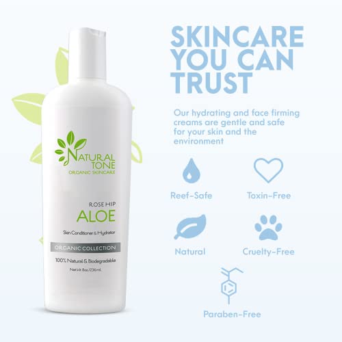 Natural Tone Organic Skincare Rose Hip Aloe Lotion 8 oz - Sun Tan Aftercare