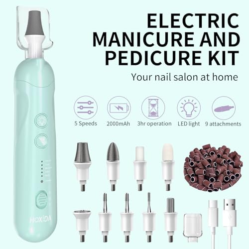 Hoxida Cordless Nail Drill for Thick Toenails Blue - Manicure Pedicure Kit