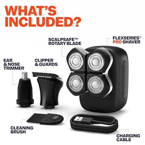 Freebird FlexSeries Pro Head & Body Electric Shaver Kit, Waterproof & Cordless