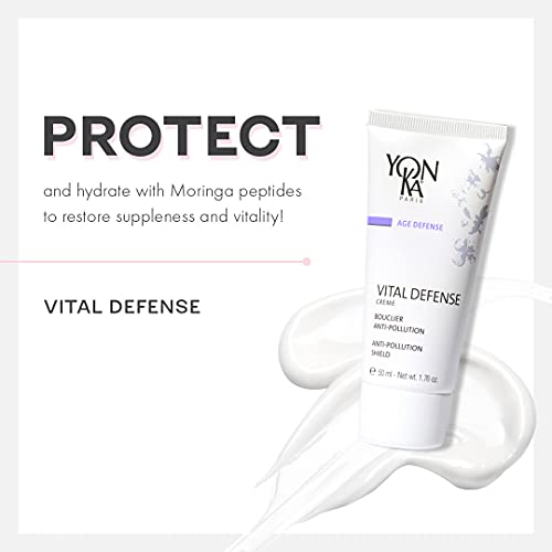 Yonka Paris | Vital Defense Day Cream | Pollution Protection Vitamin C Moisturizer with Myrtle CoQ10 | All Skin Types | 84% Natural Ingredients