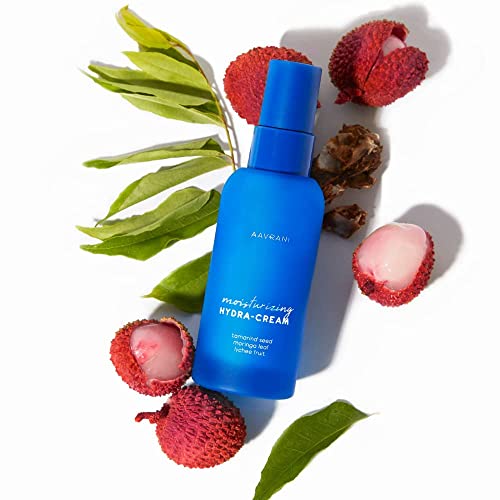 AAVRANI Moisturizing Hydra-Cream - Oil Free, Lightweight, Hydrating Daily Moisturizer - Formulated with Lychee Fruit, Tamarind Seed and Moringa Leaf - 1.7 Fl Oz