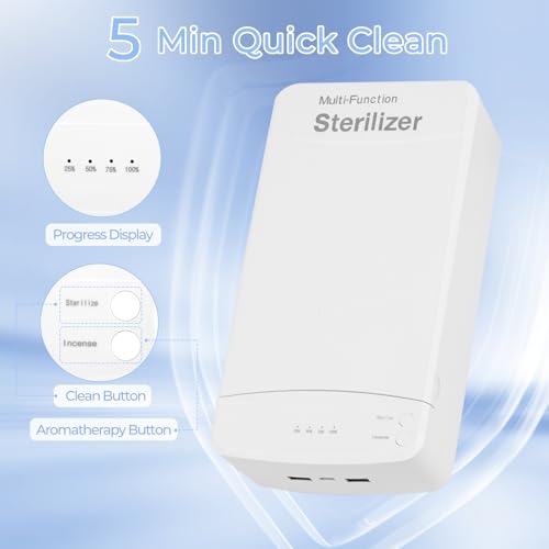500ML Nail Tool Sterilizer Box with Blue Light Portable USB Multi-Functional Manicure Sanitizer