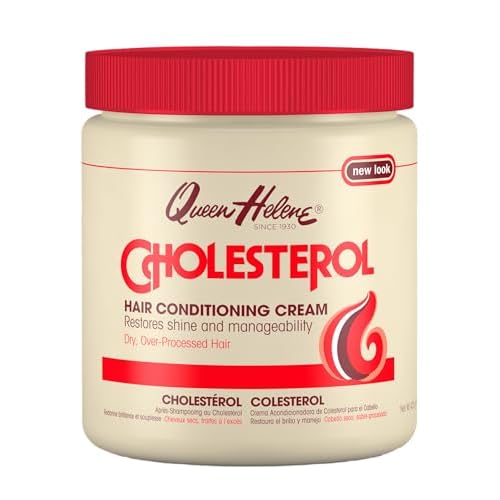 Queen Helene Cholesterol Hair Conditioning Cream ? Deep Repair Treatment for Dry, Damaged & Chemically Treated Hair | Moisture-Restoring Mask | 15 oz Jar | Deep Moisture