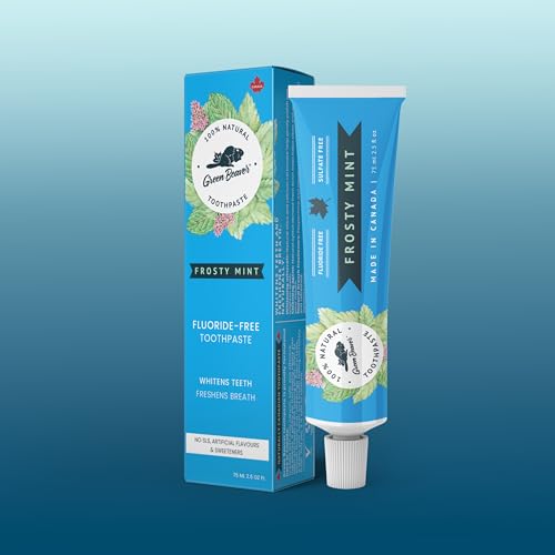 Frosty Mint Natural Organic Vegan Toothpaste - Fluoride & Gluten Free, 75ml, 3 Pack