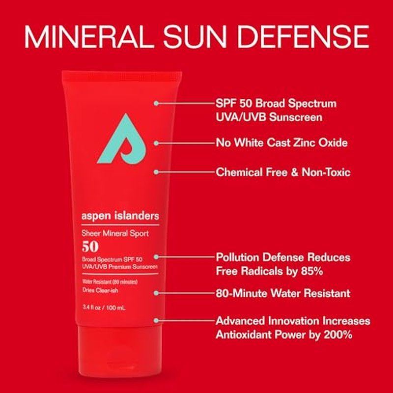 Hawaii Reef Compliant Act 104 Sheer Mineral Sport Sunscreen Lotion | High Altitude, SFP 50, No White Cast Zinc | Face & Body | Anti-Aging | Non-Toxic | Water-Resistant | 3.4 fl oz