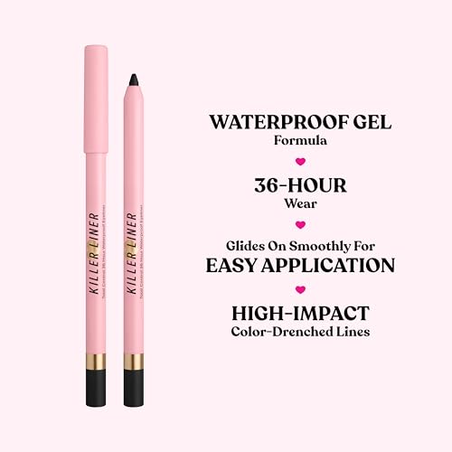 Too Faced Killer Liner 36-Hour Waterproof Gel Eyeliner Pencil - Killer Black, 0.04 oz