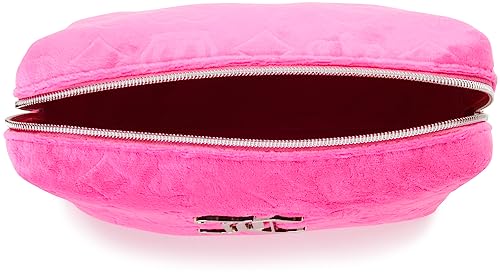 Pink Velour Makeup Bag - Juicy Couture Heart Crown Logo, Wedge Shape, One Size