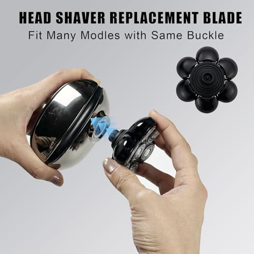 7 Blades Head Shaver Replacement Heads - 3 Count - Compatible with 5-Head & Above Models