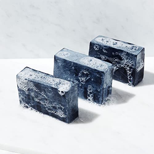 Men's Charcoal Soap Bar 3 Pack - Exfoliating, Refreshing Peppermint Scent - 5 Ounce