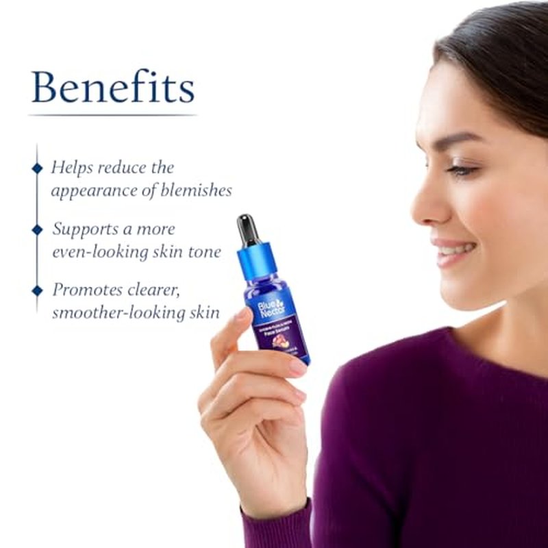 Blue Nectar Plum Face Serum for Acne Prone Skin and Acne Marks | Oil Free Anti Acne Serum for Oily Skin | Pore Minimizing Serum for Bumpy Texture | With Plant Based Vitamin C (1Fl Oz)