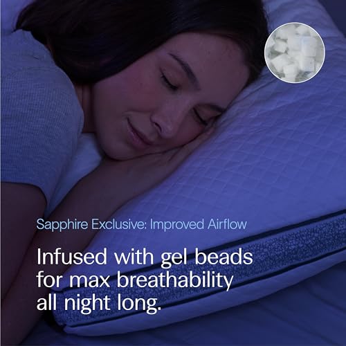 Sapphire Queen Pillow with Shredded Memory Foam & Adjustable Loft - DreamyBlue
