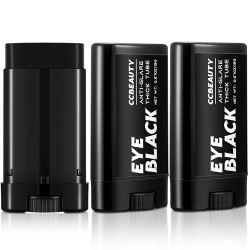 CCBeauty Eye Black, Sweatproof Eyeblack Stick For Baseball Football Softball Lacrosse, Black Face Paint Sports Grease Stick For Pro Performance, Game Day Cheer Playoffs Accessories for Players & Fans