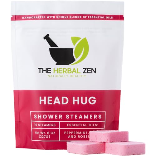 Herbal Zen Head Hug Shower Steamer 10 Pack - Aromatherapy Relaxation, Calming Blend