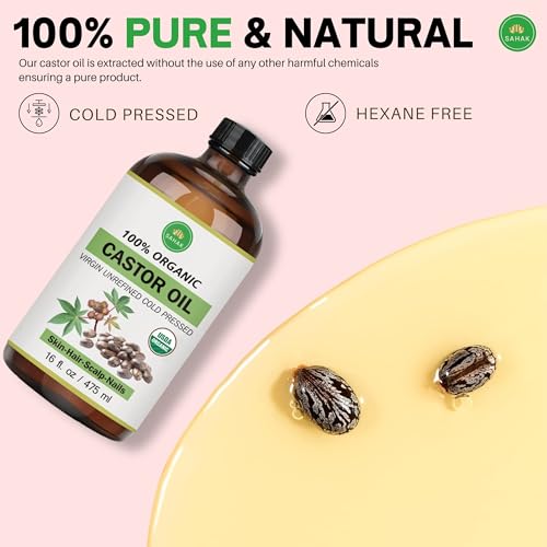 Organic Castor Oil for Hair & Skin - 16oz Moisturizer & Growth Serum
