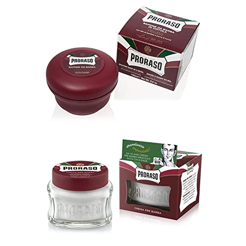 Nourishing Shaving Soap & Pre-Shave Cream Set - 5.2 Oz & 3.6 Oz
