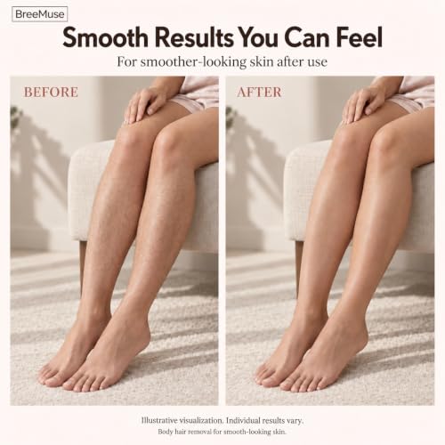 BreeMuse Painless Hair Removal Cream for Women - Fast 5-10 Min Body Depilatory for Sensitive Skin