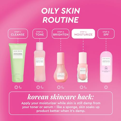 Travel Size Pink Juice Water Gel Moisturizer for Oily Skin - Hyaluronic Acid, Korean Glass Skin Care, 0.84oz