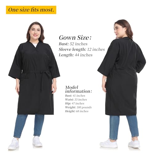 Salon Client Gown Robe Cape with Snap Closure - Kimono Style Hair Salon Smock