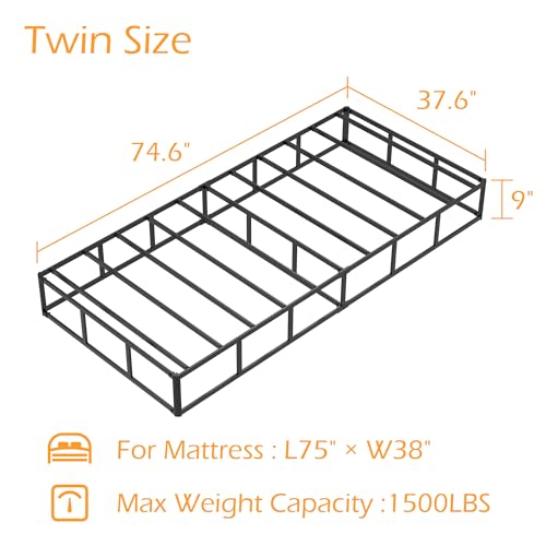 Twin Box Spring 9 Inch Twin Bed Base with Fabric Cover – Maenizi