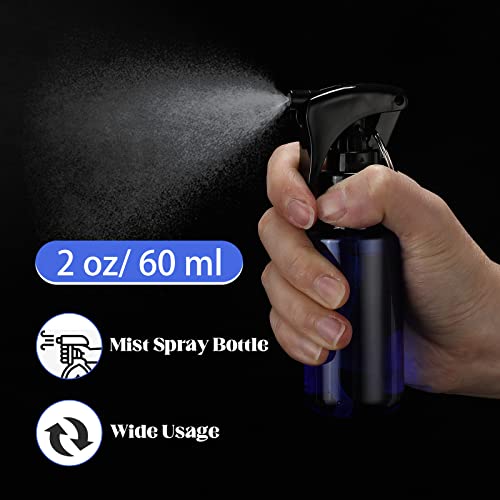 Roshtia 20 Pcs Small 2oz Travel Spray Bottles with Keychain & Color Options