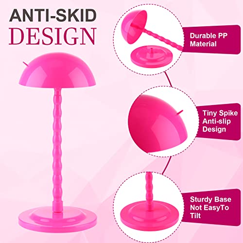 Rose Red Wig Stand Set - 8 Pcs Display & Storage Holders for Wigs Hats & Masks