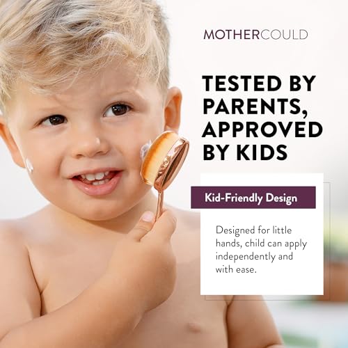 MotherCould Rose Gold Sunscreen Brush Set for Kids & Baby - 2 Soft Brushes, Travel-Friendly