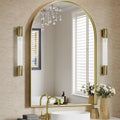 Gold Arched Mirror 24x36 Inch - Metal Wall Vanity Mirror for Bedroom & Living Room - Brightify